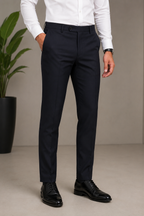 Men's Navy Blue Slim Fit Formal Trouser