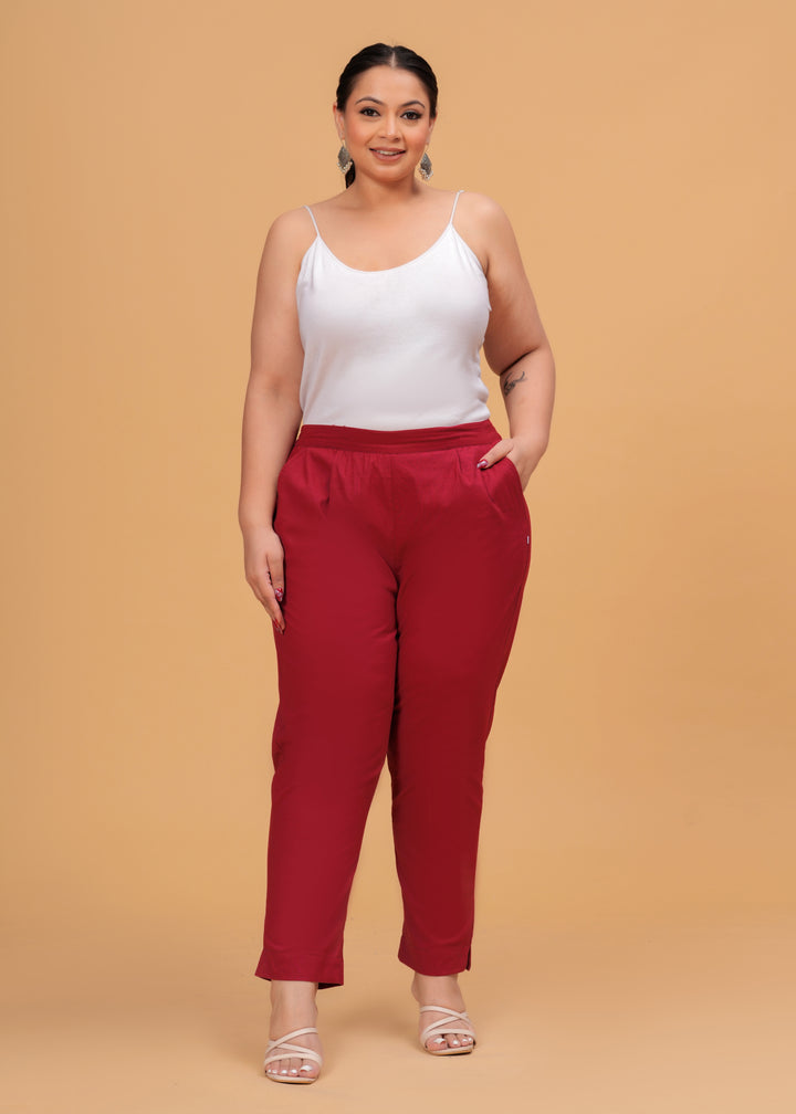 Maroon Cotton Pant