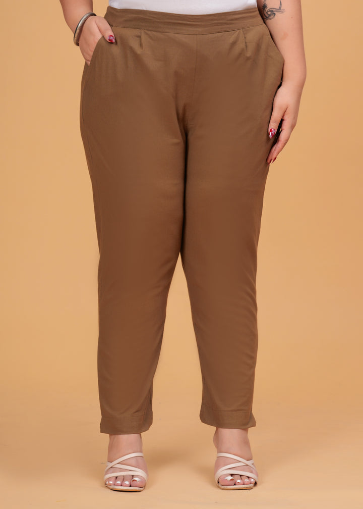 Coffee Brown Cotton Pant