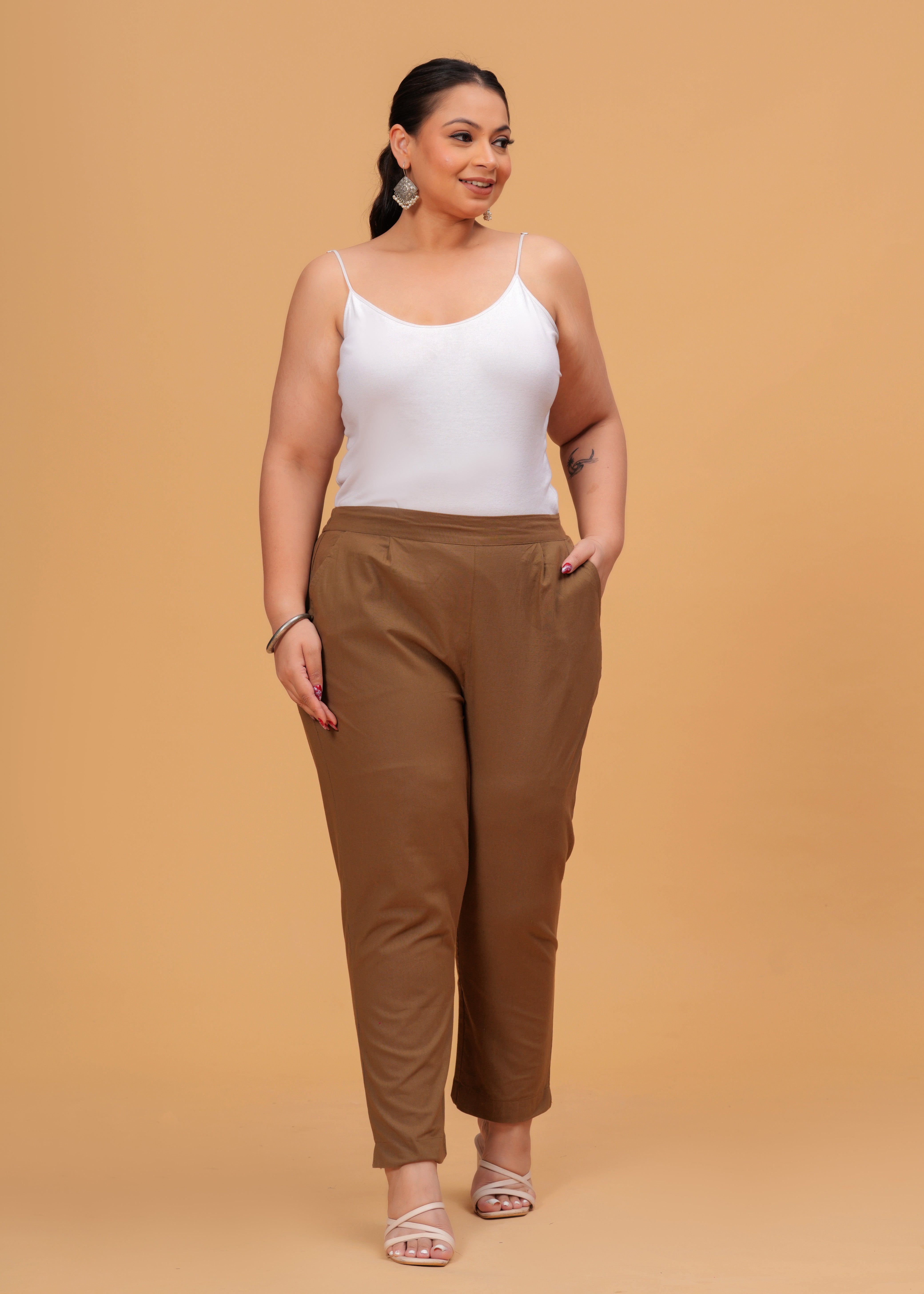 Coffee Brown Cotton Pant