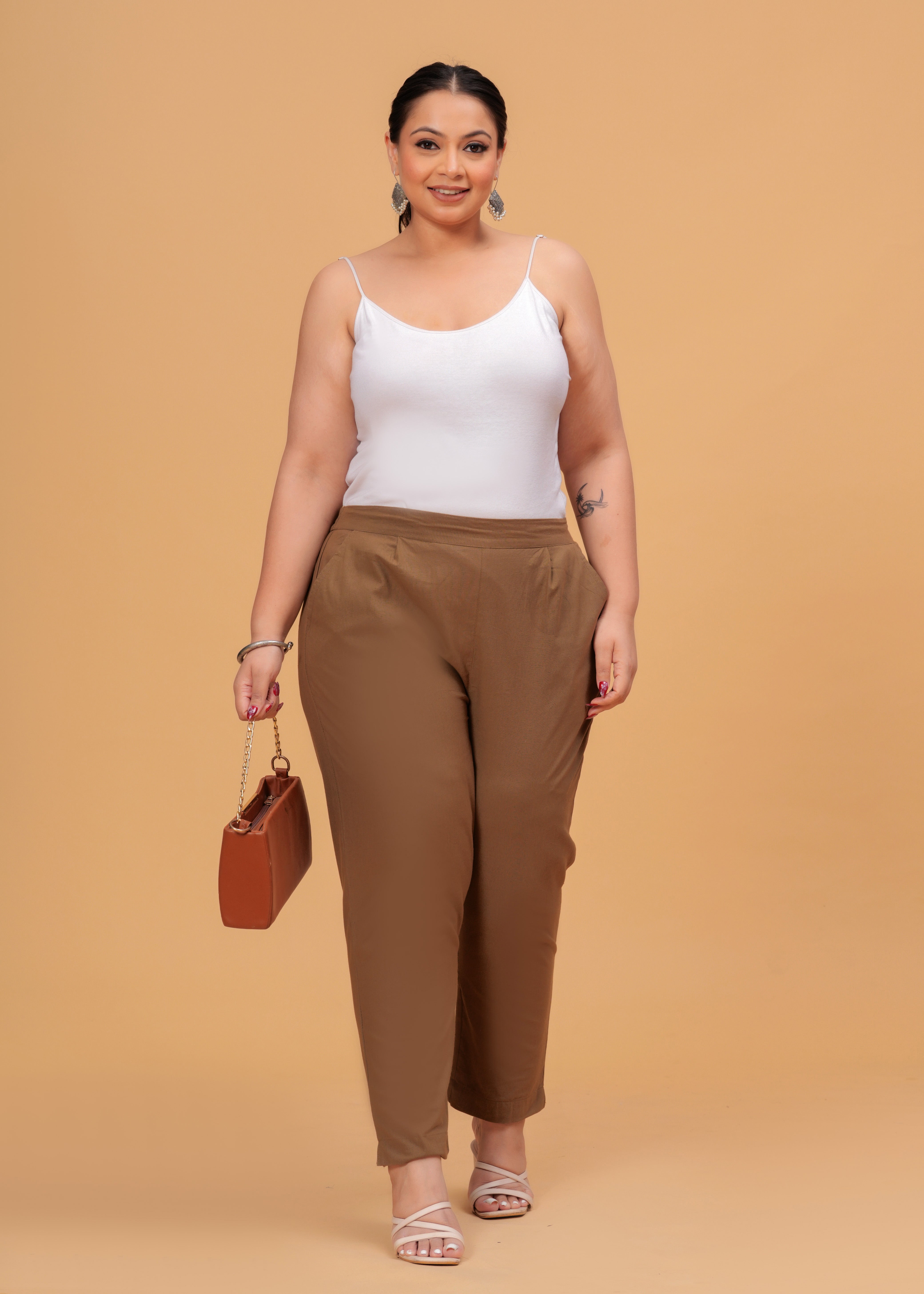 Coffee Brown Cotton Pant