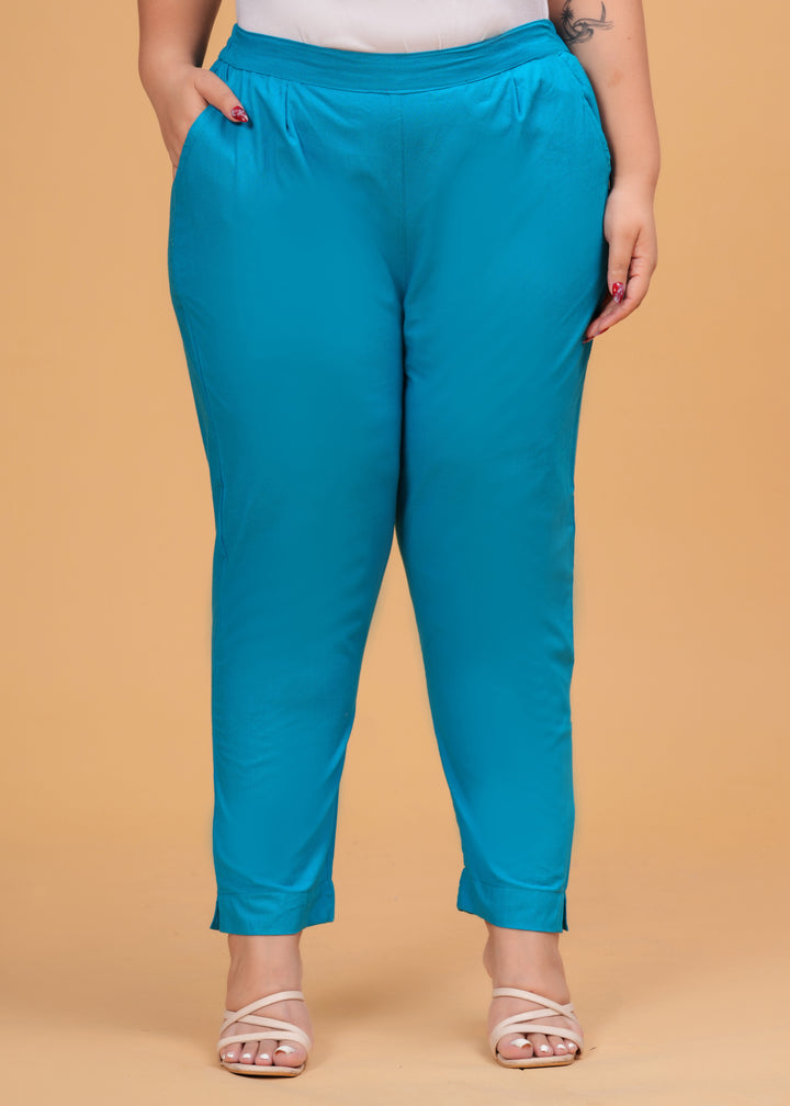 Turquoise Cotton Pant