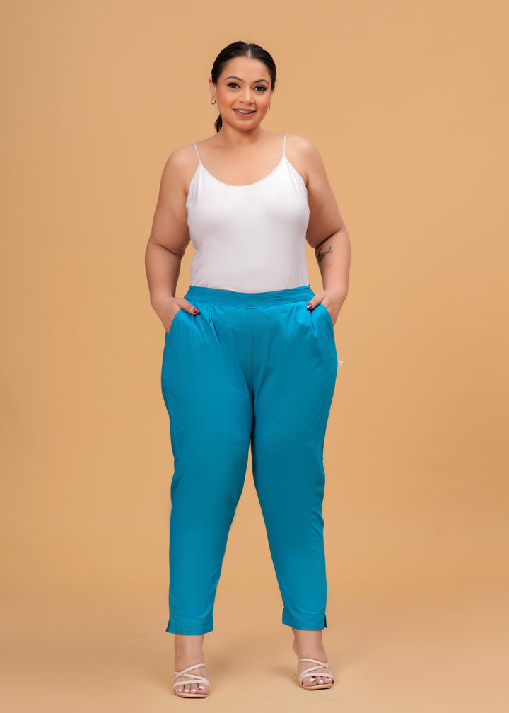 Turquoise Cotton Pant