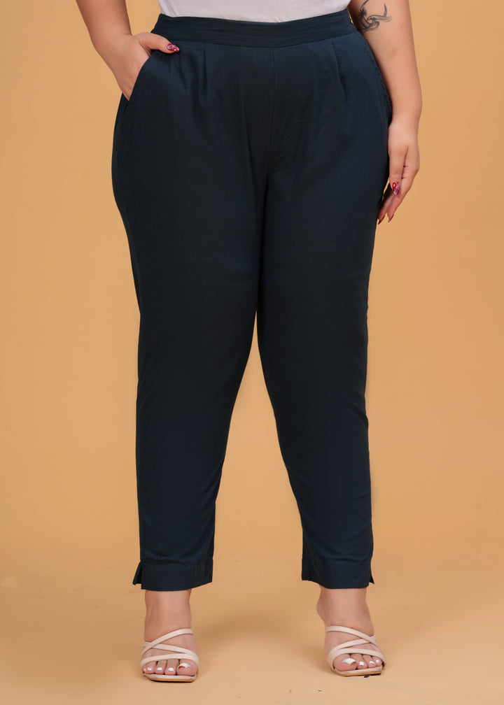 Teal Blue Cotton Pant