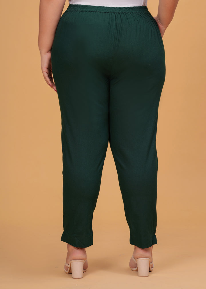 Bottle Green Cotton Pant