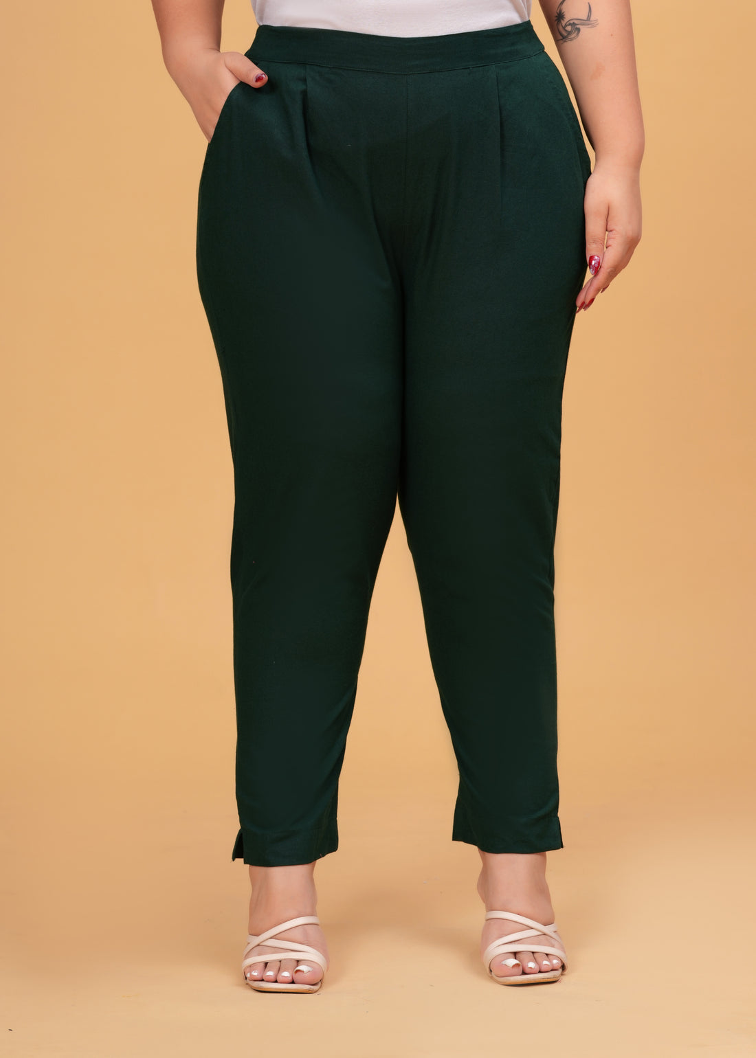 Bottle Green Cotton Pant