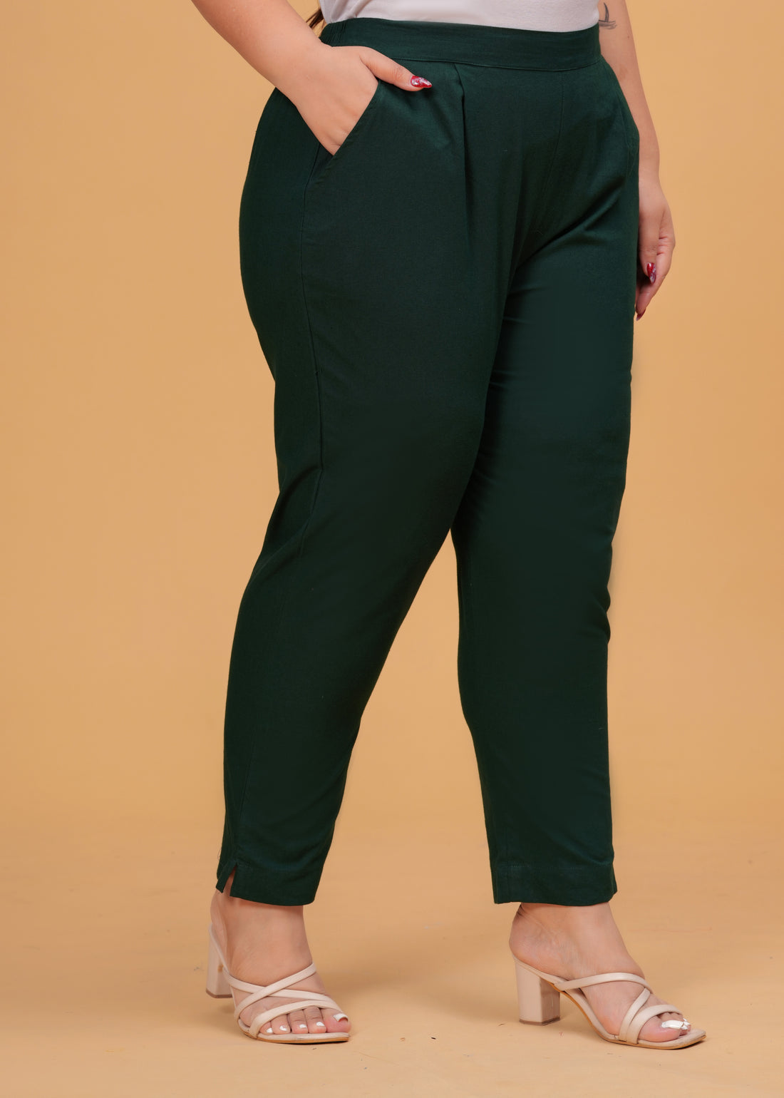 Bottle Green Cotton Pant