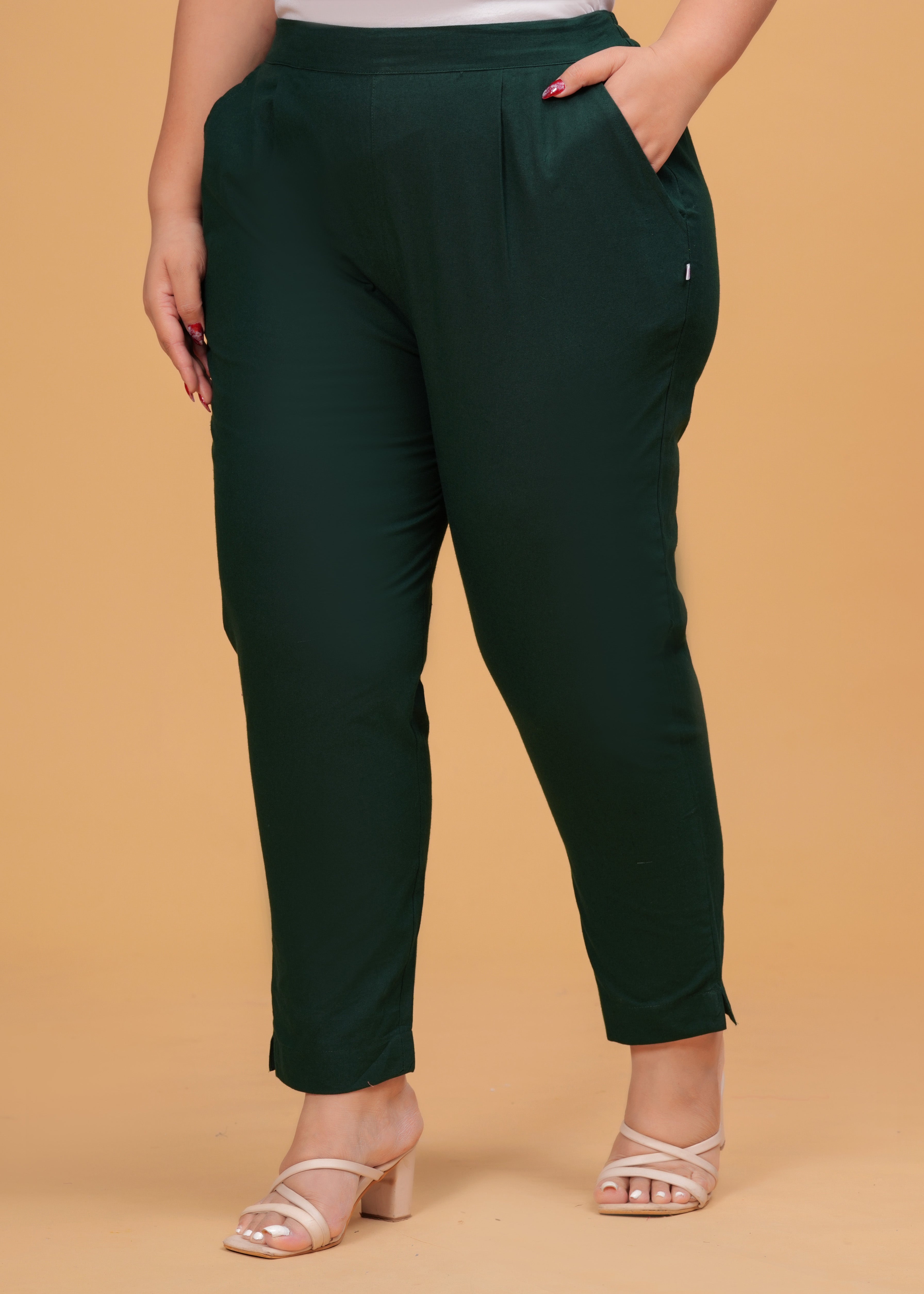 Bottle Green Cotton Pant