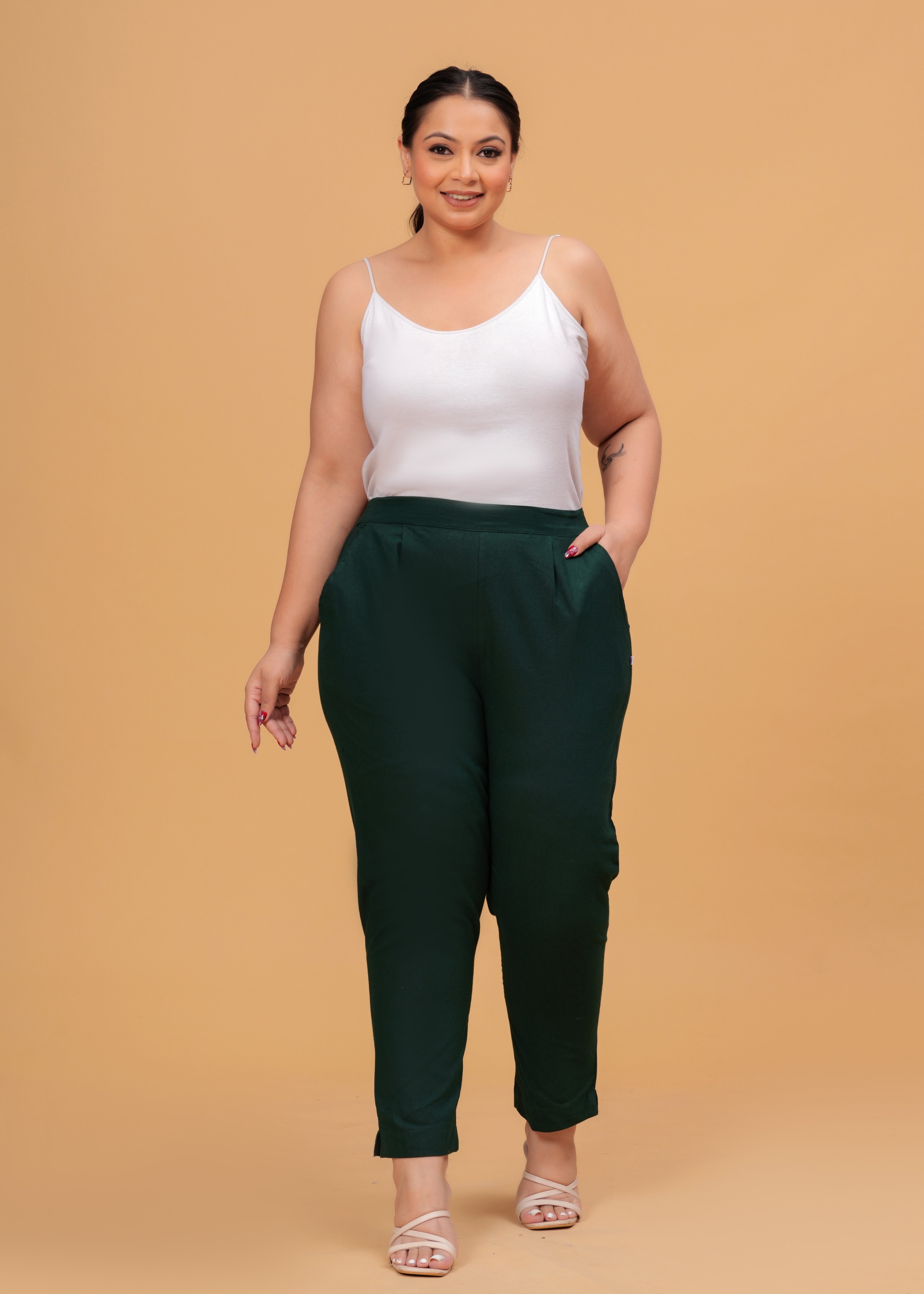 Bottle Green Cotton Pant