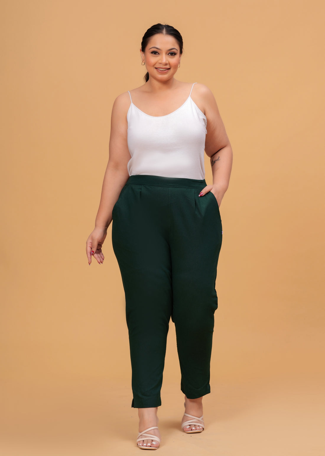 Bottle Green Cotton Pant