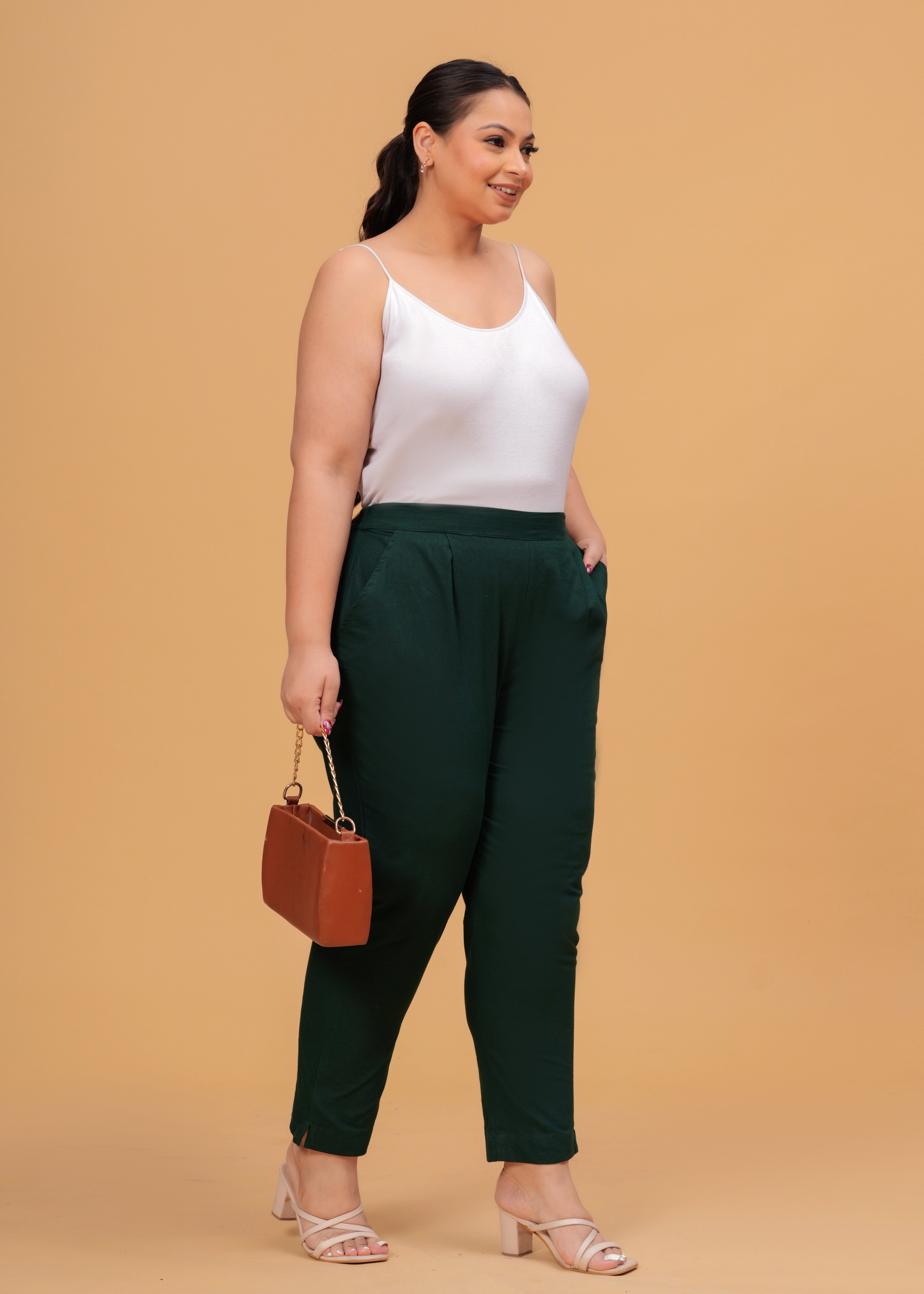 Bottle Green Cotton Pant