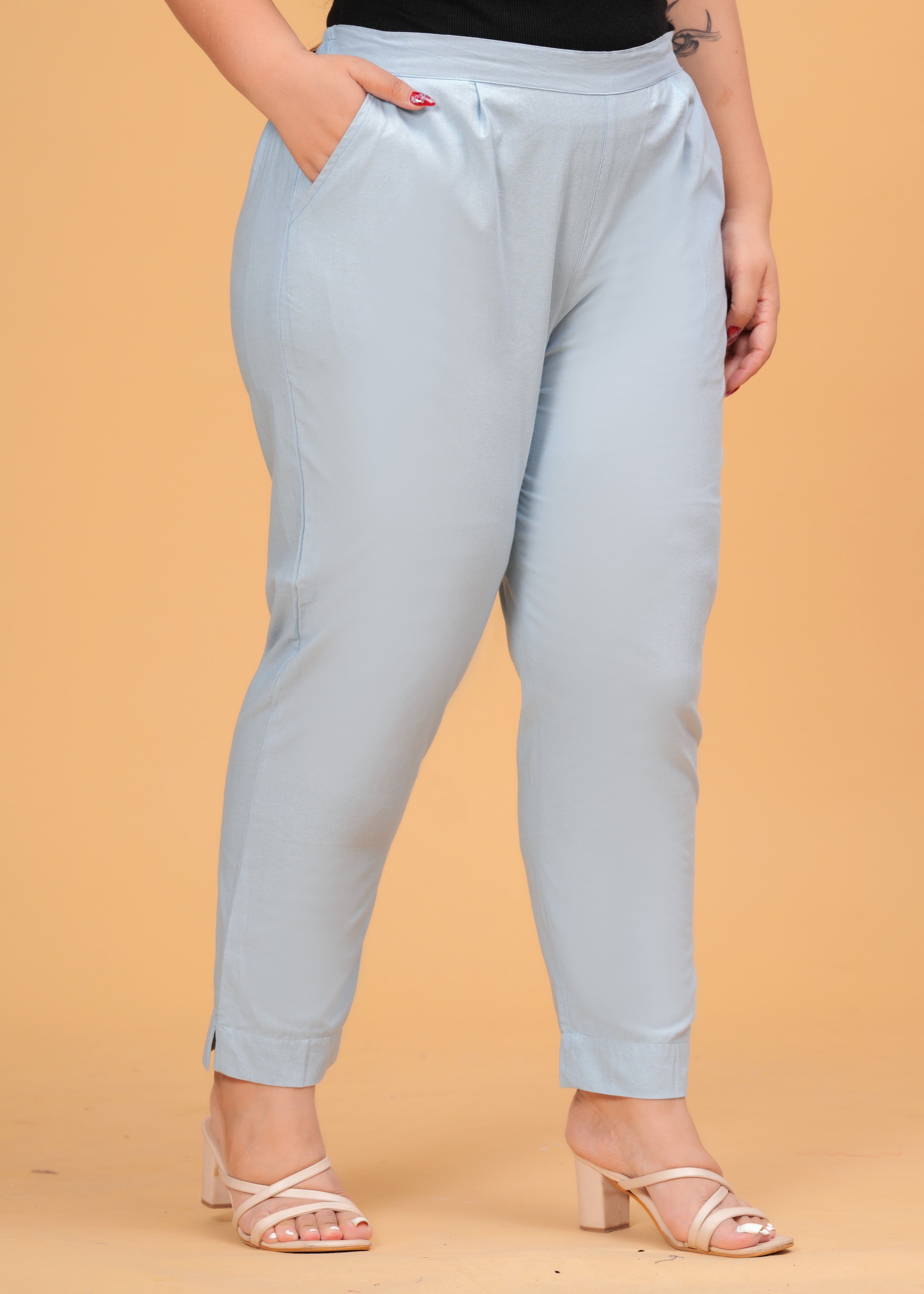 Denim Blue Cotton Pant