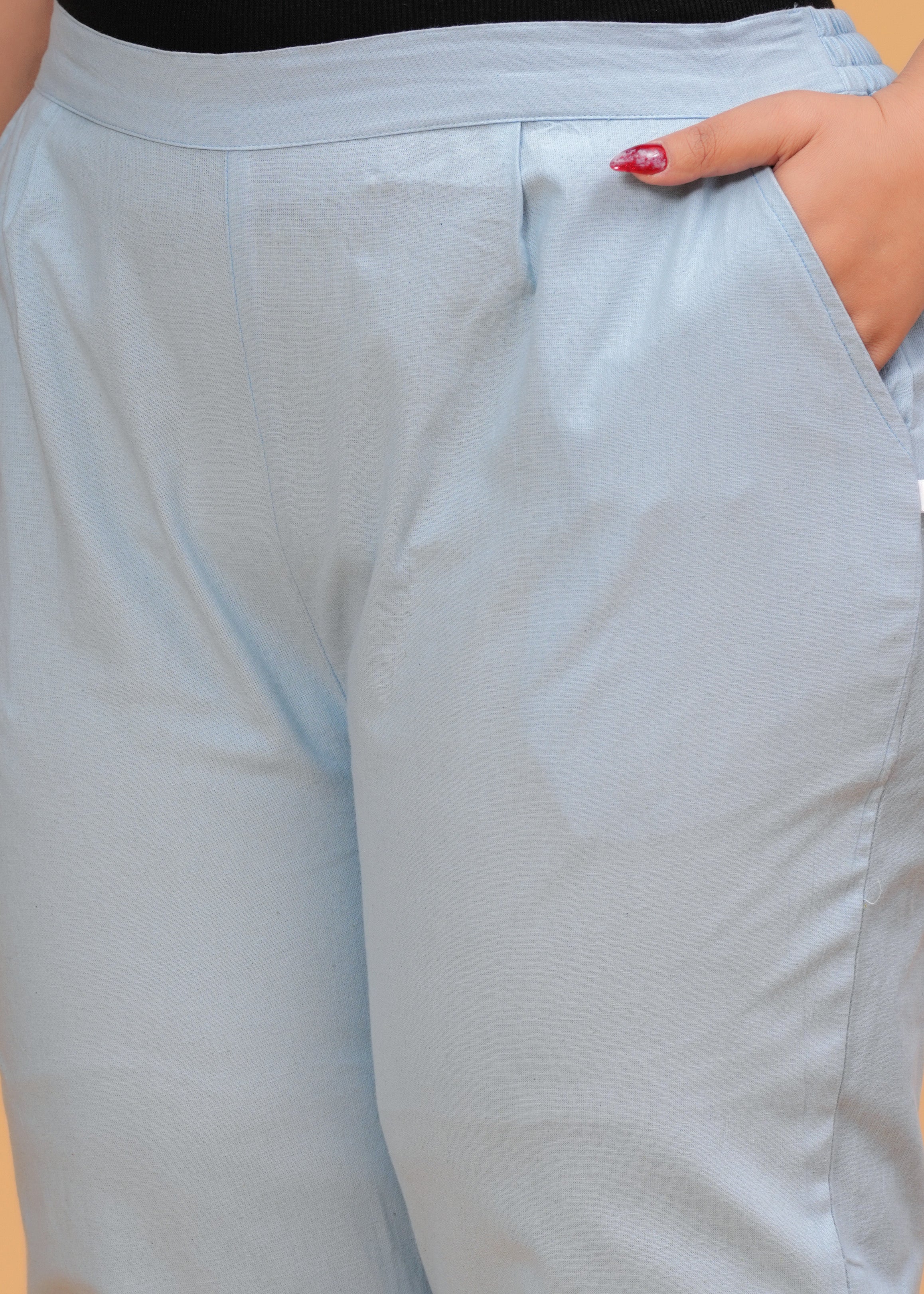Denim Blue Cotton Pant