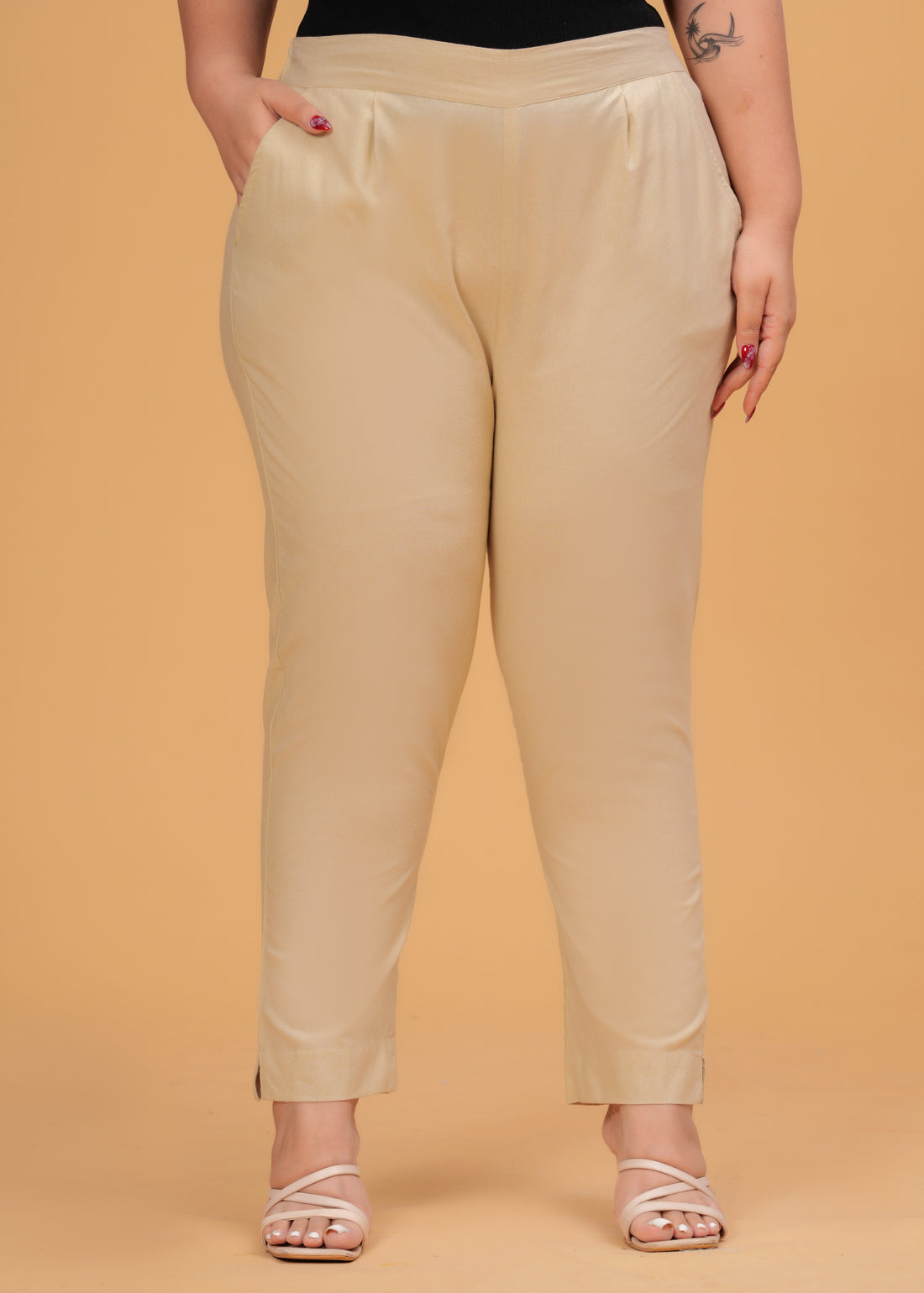 Beige Cotton Pant