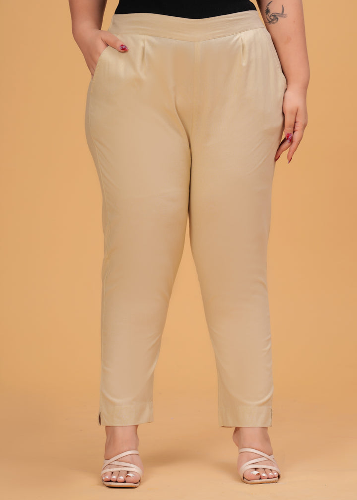 Beige Cotton Pant
