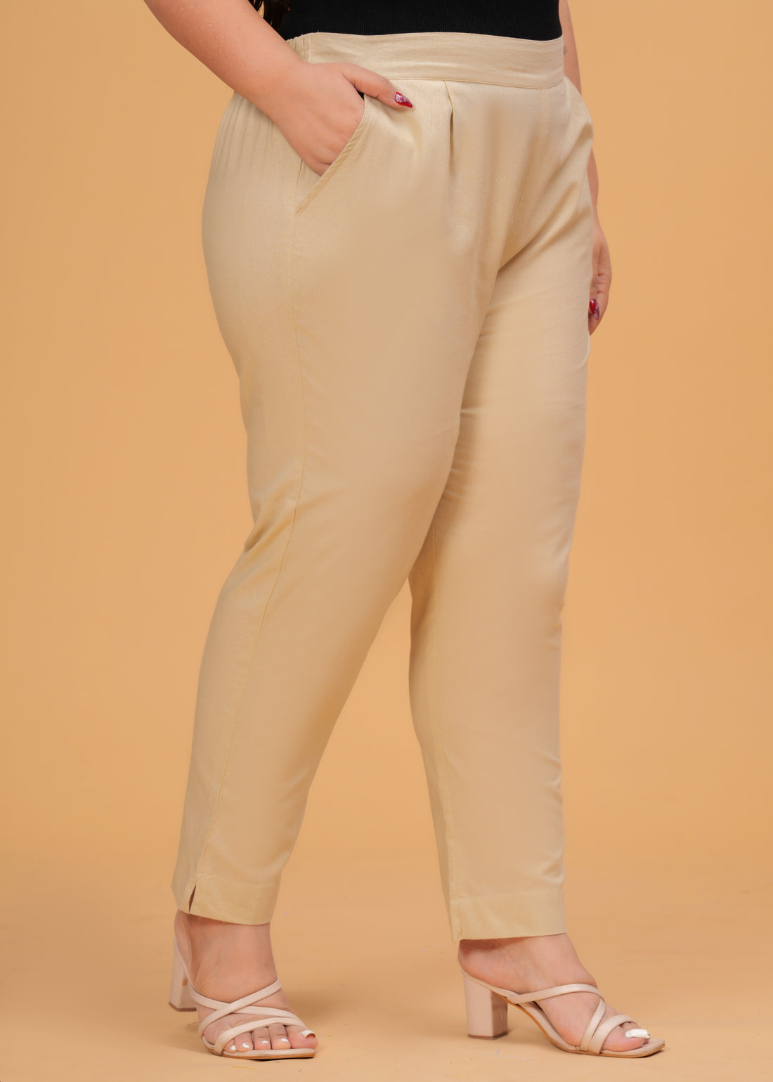 Beige Cotton Pant