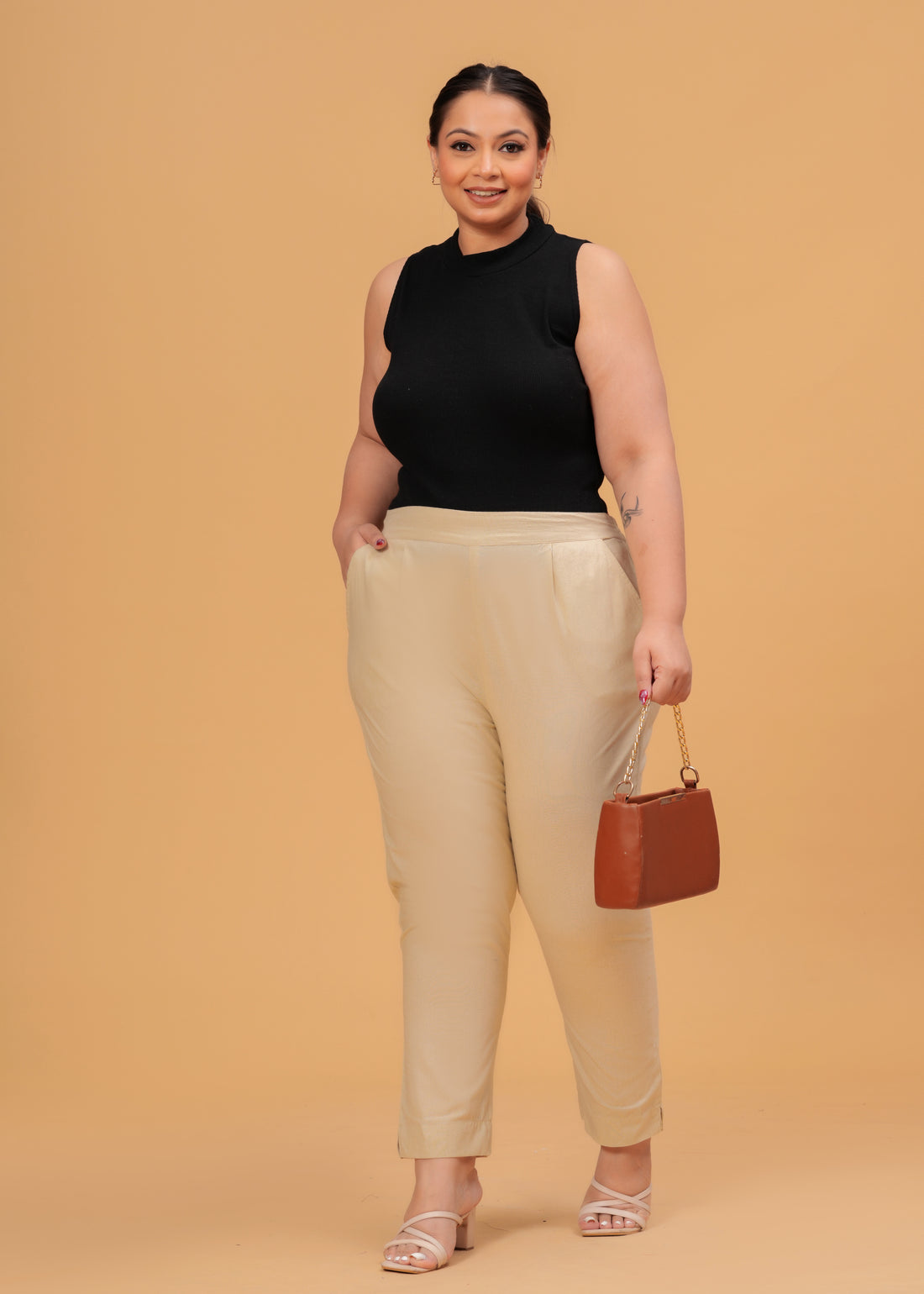 Beige Cotton Pant