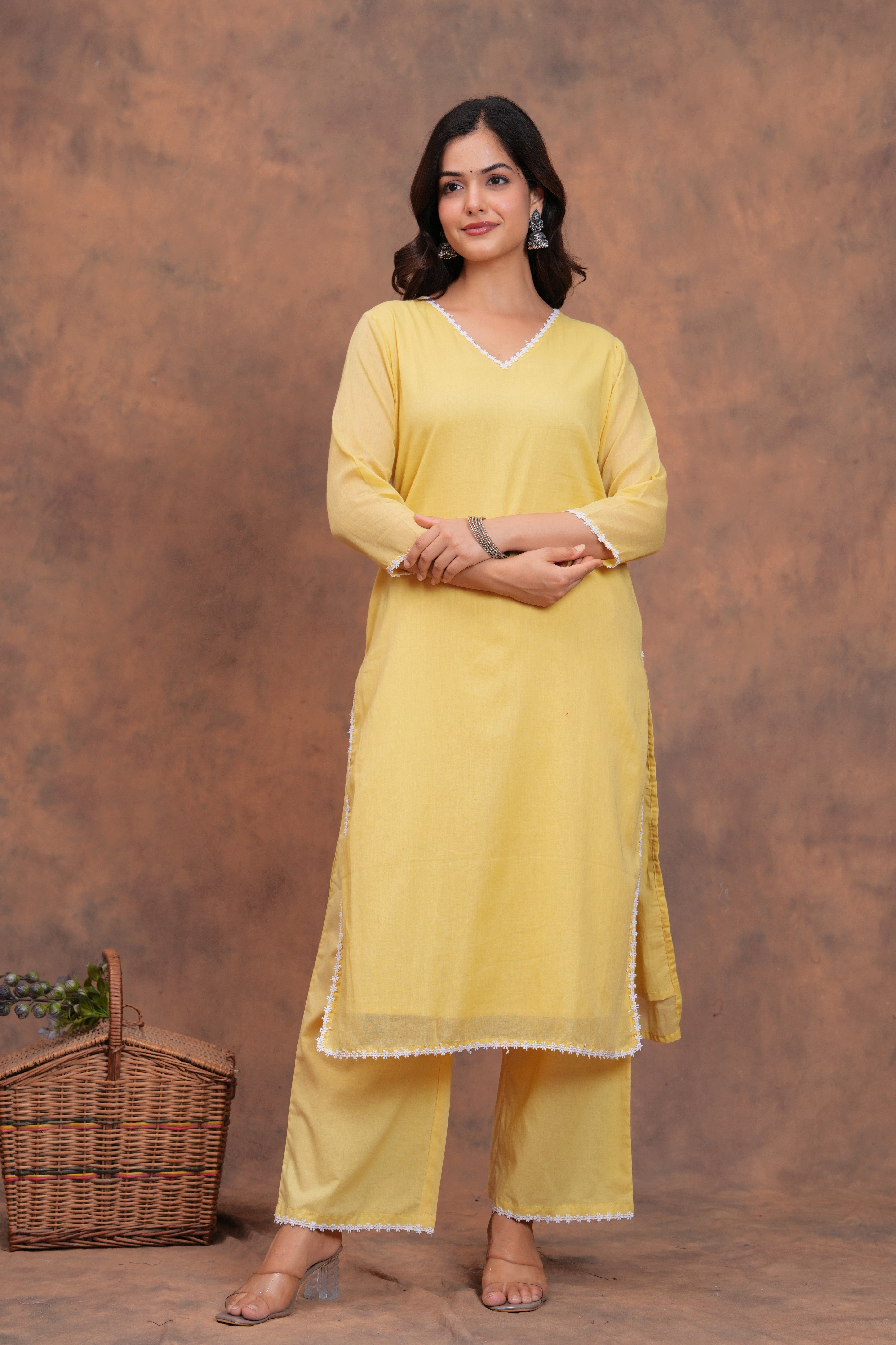 Butter Yellow Mul Cotton Suit Set