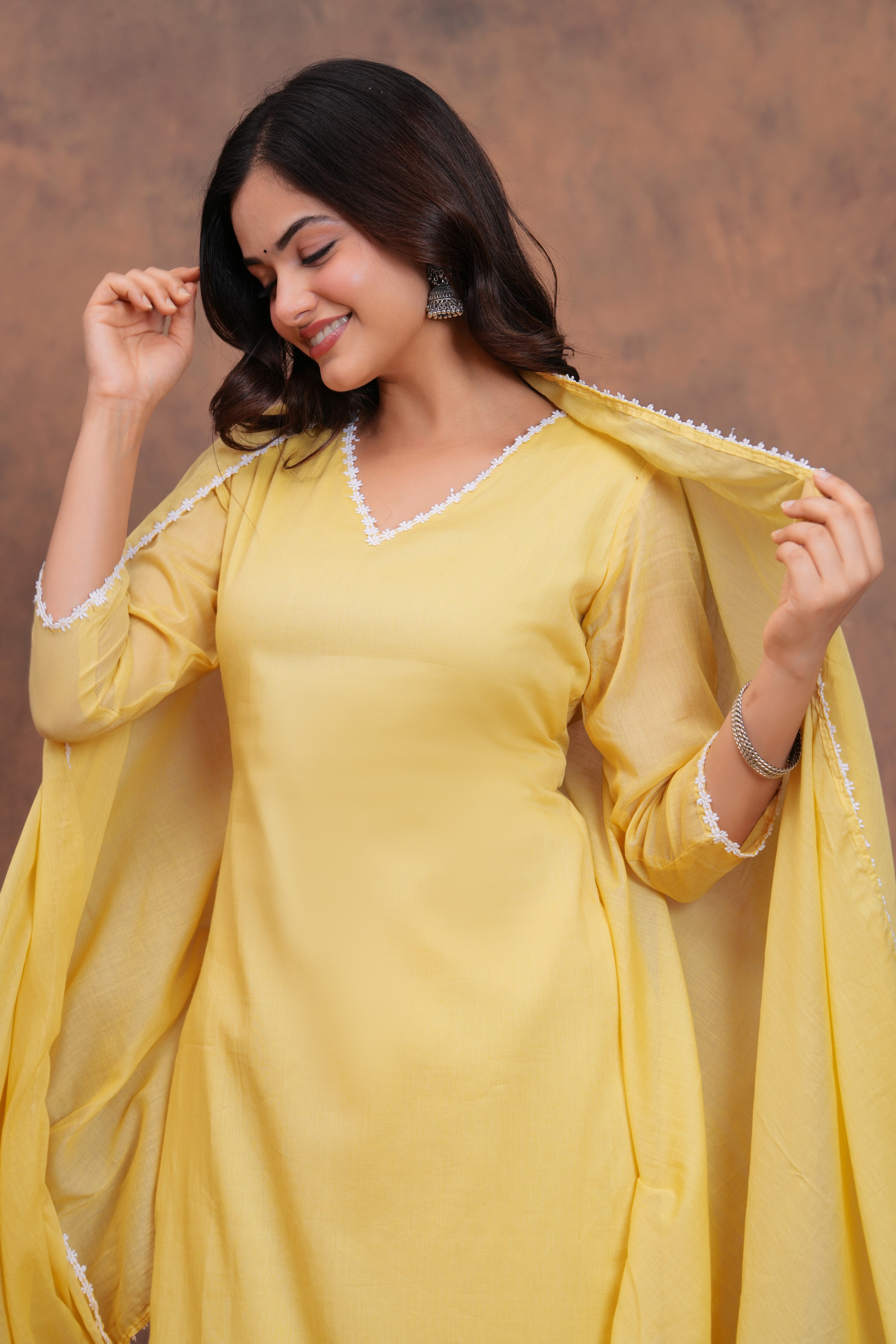 Butter Yellow Mul Cotton Suit Set