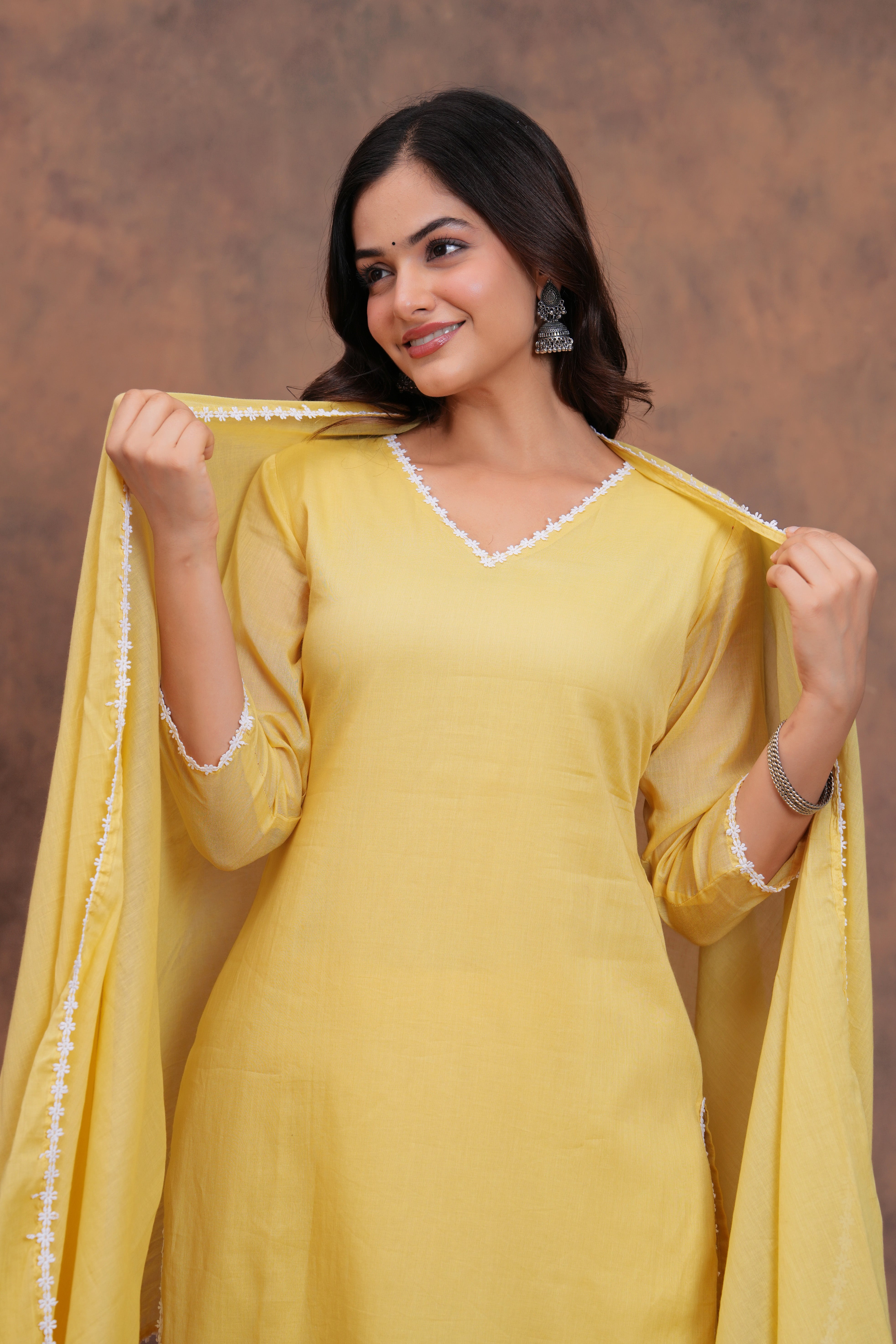 Butter Yellow Mul Cotton Suit Set