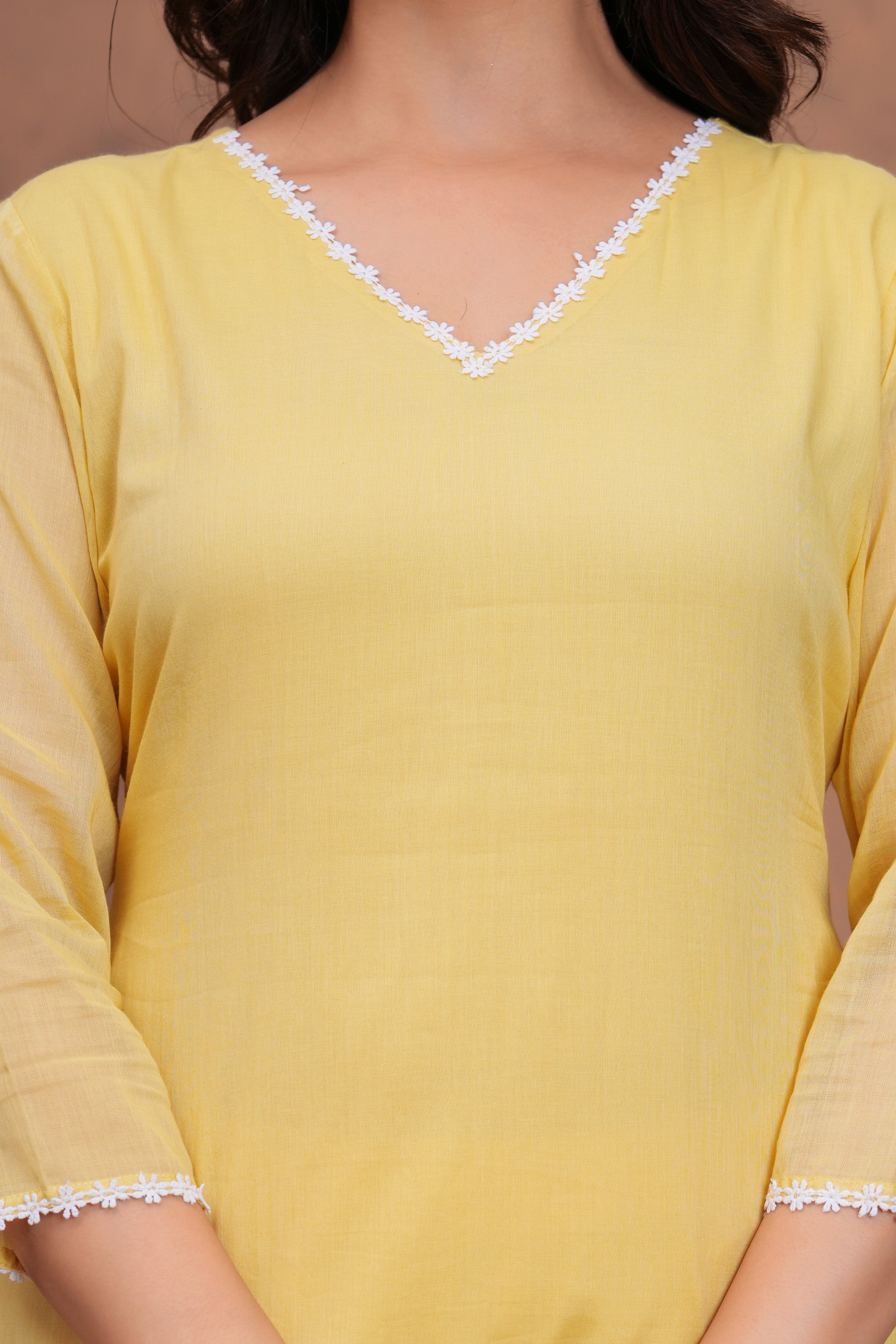 Butter Yellow Mul Cotton Suit Set