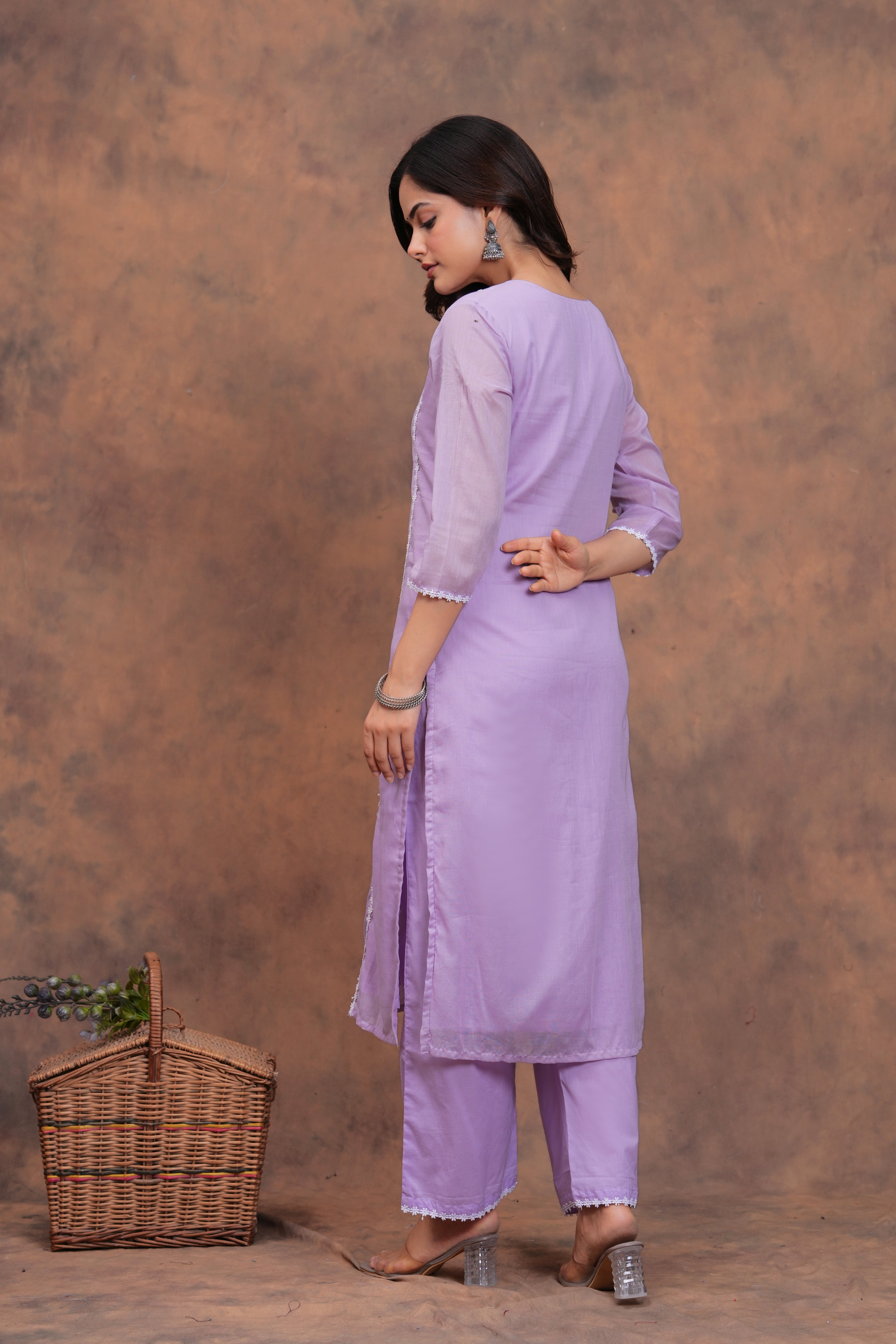 Lilac Mul Cotton Suit Set