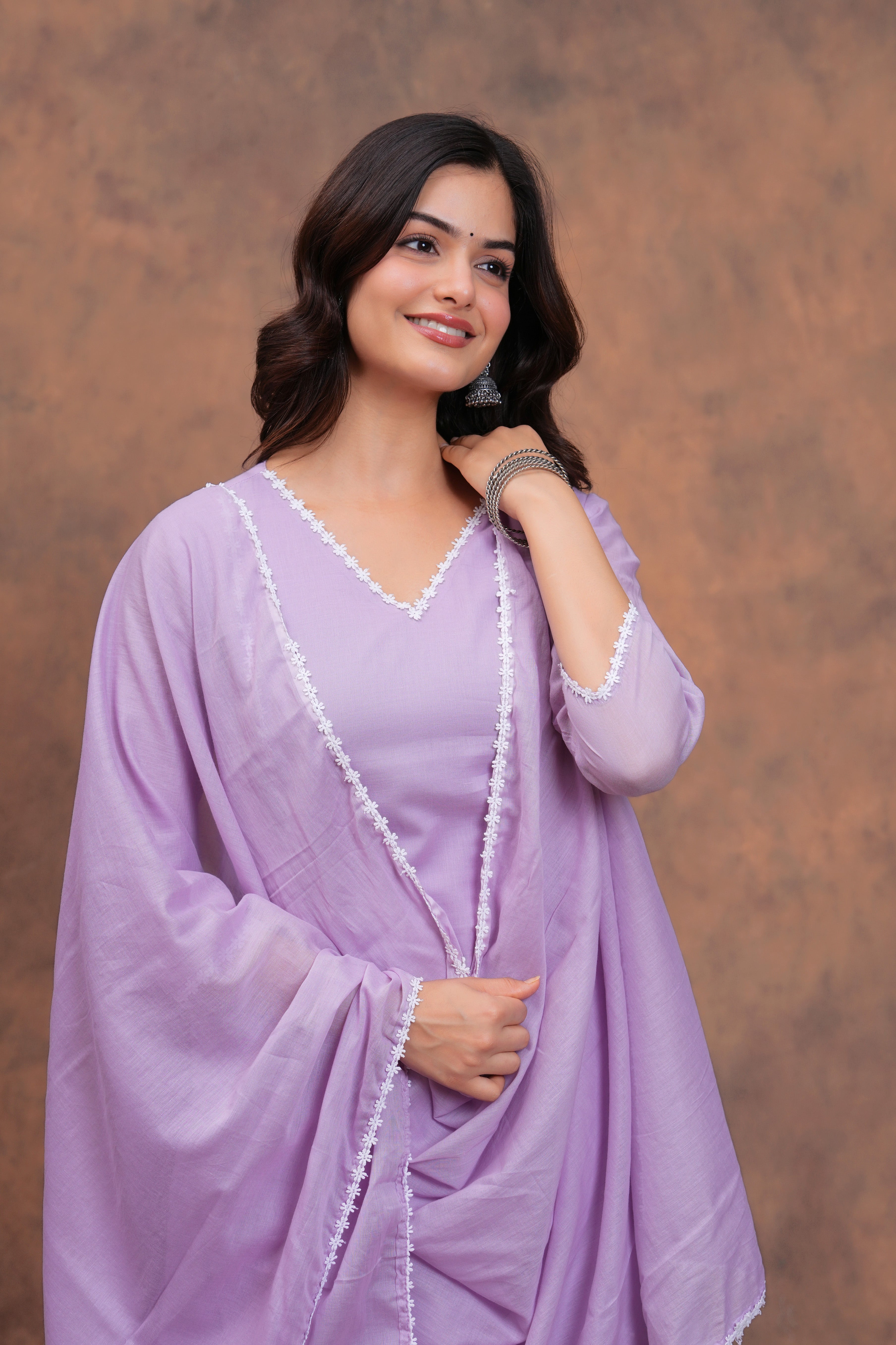 Lilac Mul Cotton Suit Set
