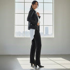 Women's Black High-Waist Straight Fit Formal Pants