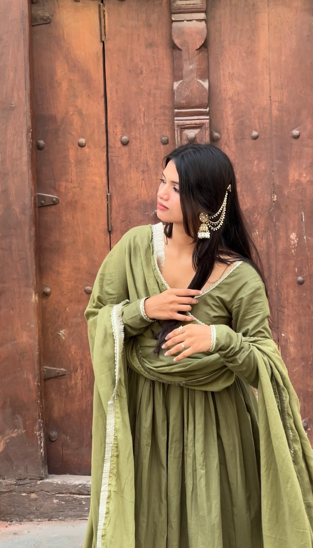 Olive Green Gher Suit Set