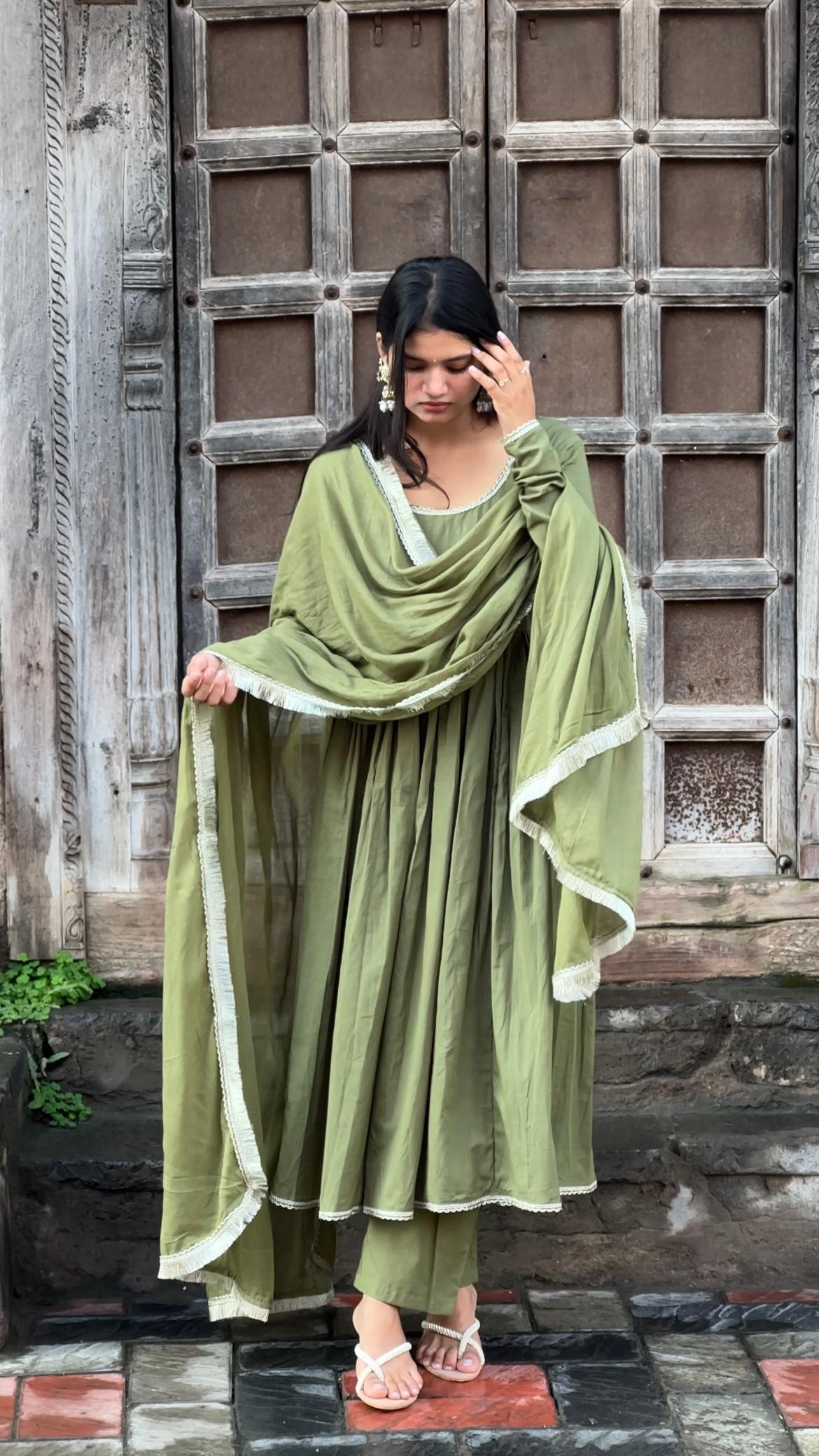 Olive Green Gher Suit Set