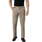Men's Beige Slim Fit Formal Trousers